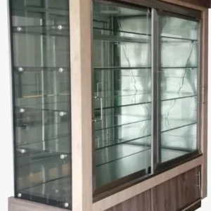 Exhibidor de pan en acero y vidrio de 1.80 metros